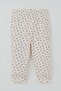 Baby Girl Pajama Set with Shoulder Patches and Cherry Pattern, 4 Months-1 Year, Cream - 5