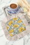 Vintage Daisy Garden Fringed Coffee Napkin - Bohemian Cream Presentation Napkin with Yellow Flowers - 4