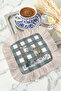 Nordic Deer Fringed Presentation Placemat Napkin - Winter Garden Rustic Gray Ecru Presentation Napkin - 8