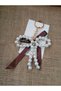 French Coquette Pearl Bow Keychain – Handmade Bag Accessory – Car Rearview Mirror Ornament – - 3