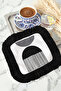 Geometric Modern Style Fringed Presentation Napkin - Minimalist Black and White Ethnic Coaster Tissue