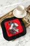Japanese-Inspired Luxurious Fringed Presentation Placemat Tissue - Geiko Bohemian Red Black Presentation Napkin - 6