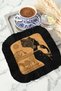 African Motif Fringed Presentation Napkin - Elegant Black Ethnic Bohemian Gold-Colored Coaster Napkin - 4
