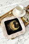 Luxurious Moon Face Motif Fringed Presentation Napkin - Mystical Night Bohemian Black Coaster Tissue - 4