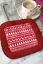 Nordic New Year Motif Fringed Presentation Decoration Napkin - Winter Themed Red Bohemian Coffee Napkin - 2