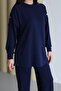 Shoulder Snap Detailed Crew Neck Oversize Modal Hijab Set 1178 - 2