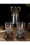 Luxury Cast Iron King's Crown Designed 2-Piece Zodiac Shot Glass Set Collectible Liquor Glass 50 Ml.