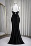 Women’s Elegant Evening Maxi Dress with Draped Bodice, Rhinestone Embellishment & Side Slit - 4