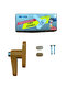Pvc Door Window Pimapen Child Safety Lock with Button Burglar Security Latch Plastic Light Brown - 2