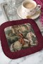 Avangard Saray Horse Patterned Fringed Presentation Napkin-Vintage Classic Burgundy Rustic Coaster Handkerchief - 4