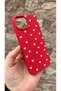 iPhone 13 Compatible Mini White Heart Patterned Silicone Shock Absorbing Classic Protected Rubber Case - 4