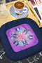 Pavone Elegan Fringed Presentation Decoration Napkin-Purple Elegance Bohemian Navy Blue Fringed Coffee Side Napkin - 7