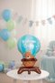 Welcome Baby Written Foil Balloon - Welcome Baby Blue Foot - 3