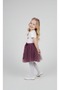 Girl's April 23 October 29 Performance Outfit Star and Moon Short Sleeve White T-Shirt Purple Tutu Skirt Set - 3
