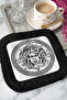 Mythological Medusa Patterned Tassel Presentation Napkin - Greek Bohemian Black and White Coaster Napkin - 2