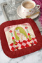 Vintage Palace Cat Fringed Presentation Napkin - Festive Bohemian Pink Red Coffee Side Presentation Napkin - 3