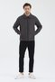 Men's Anthracite Polo Collar Basic Zippered Seasonal Jacket - 4