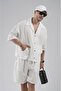 Trend Biz Oversize Pocketed Shirt Shorts Bottom Top Set - 4