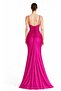 Women’s Elegant Evening Maxi Dress with Draped Bodice, Rhinestone Embellishment & Side Slit - 2