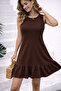 Women's Relaxed Fit Ruffled Crinkle Fabric Woven Dress - 3