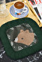 Cute Bear Fringed Childlike Presentation Napkin - Natural Teddy Bear Themed Bohemian Green Coaster Napkin - 7