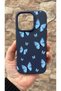 iPhone 16 Pro Compatible Blue Butterfly Patterned Silicone Shock-Absorbing Classic Protected Rubber Case - 2