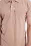 Men's Slim Fit 100% Cotton Short Sleeve Polo Collar Beige T-Shirt - 4