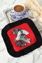 Japanese-Inspired Luxurious Fringed Presentation Placemat Tissue - Geiko Bohemian Red Black Presentation Napkin - 3