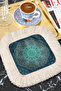 Elegant Mandala Motif Fringed Presentation Napkin - Ethnic Luxury Modern Green Coaster Tissue - 5