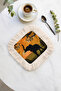 African Safari Silhouette Tasseled Presentation Napkin - Elephant and Sunset Bohemian Yellow Coaster Napkin - 8