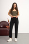 Women's High-Waisted Stretch Fabric Slim-Leg Trousers - 7