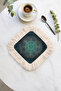 Elegant Mandala Motif Fringed Presentation Napkin - Ethnic Luxury Modern Green Coaster Tissue - 2