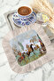 Miniature Palace Stories Fringed Presentation Napkin - Pastoral Ethnic Blue Coaster Tissue - 7