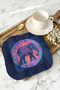 Mandala Elephant Motif Fringed Presentation Napkin - Indian Bohemian Ethnic Navy Blue Orange Coaster Tissue - 4