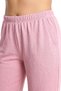 Women's Powder Pink Textured Plus Size Pajama Bottoms with Pockets - 2