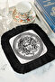 Mythological Medusa Patterned Tassel Presentation Napkin - Greek Bohemian Black and White Coaster Napkin - 5