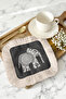 Fringed Bohemian Presentation Napkin with Mandala Elephant Figure - Bohemian Home Style Black Cream Coaster Tissue - 3