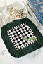 Elegant Mosaic Bukalamun Tasseled Presentation Napkin - Exotic Black and White Plaid Coaster Tissue - 6