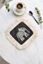 Fringed Bohemian Presentation Napkin with Mandala Elephant Figure - Bohemian Home Style Black Cream Coaster Tissue - 6