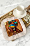 African Inspired Fringed Presentation Napkin - Ethnic Portrait Bohemian Yellow Blue Cream Coffee Side Presentation Napkin - 3