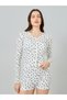 Pack of 3 - Pointelle Floral Print Non-Padded Bra, Shorts and Cardigan Set - 6