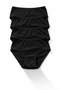 5 Pcs Black Women's Ribana Cotton Bato Panties, Women's Underwear - 3