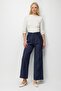 4808 Women's Wide Leg Pants with Buckle Detail, Navy Blue