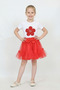 Girls' Red Floral T-Shirt Red Ruffle Tutu Skirt April 23Rd Show Outfit - 2