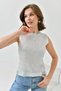 Women's Crew Neck Shiny Camisole Knitwear Sweater 10731 - 2