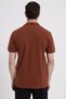 Men's Slim Fit 100% Cotton Short Sleeve Polo Collar Brown T-Shirt - 6