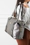 Gray Unisex Soft Faux Leather Casual Hand Shoulder Sports Bag 42*33 - 3