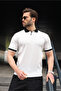 White Polo Collar Knitwear Men's T-Shirt E7470 - 3