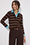 POLO COLLAR STRIPED KNITWEAR SWEATER - 2