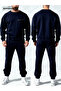 The Hoodless, Navy Blue Tracksuit Is Designed with Original Prints. - 6